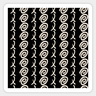 Hugs and kisses Ivory on Black Pattern Sticker